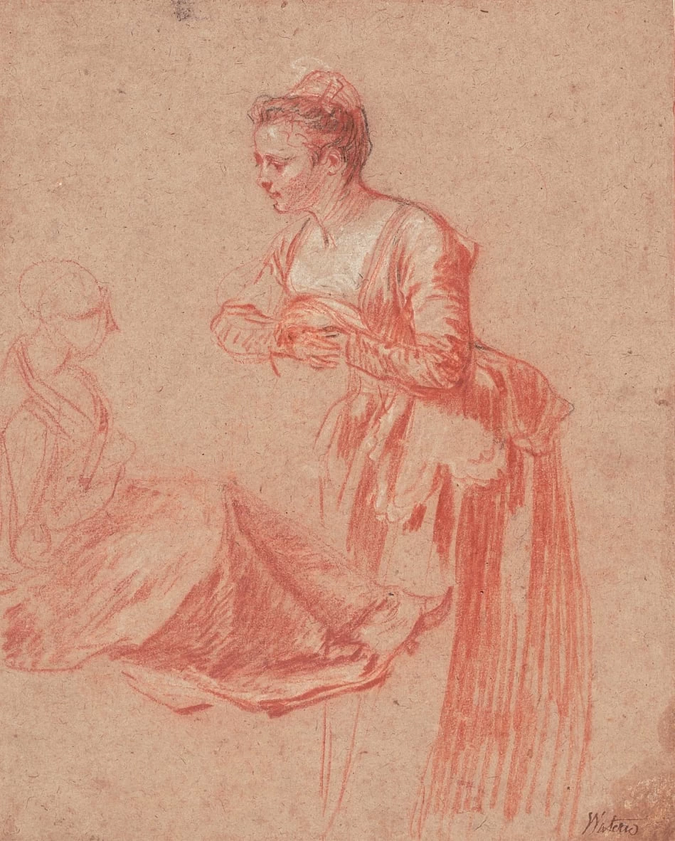 Due studi di figura di una giovane donna